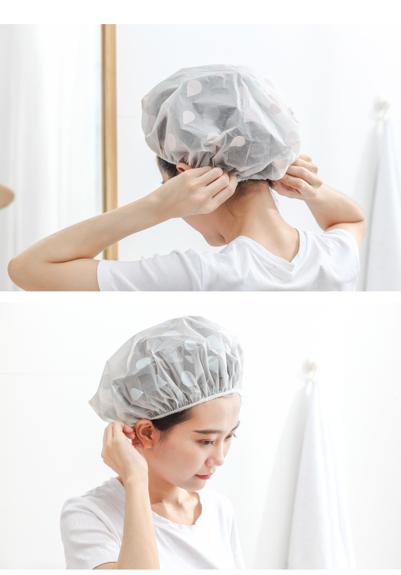 Hedoueva waterproof bath cap for adult female shower cap shower cap lampblack hair cover wholesale Hedoueva waterproof bath cap for adult female shower cap shower cap lampblack hair cover wholesale
