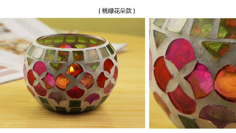 Fashion European Style Colorful Ball Mosaic Glass Candlestick Romantic Candlelight Dinner Bar Western Restaurant Decoration Fashion European Style Colorful Ball Mosaic Glass Candlestick Romantic Candlelight Dinner Bar Western Restaurant Decoration