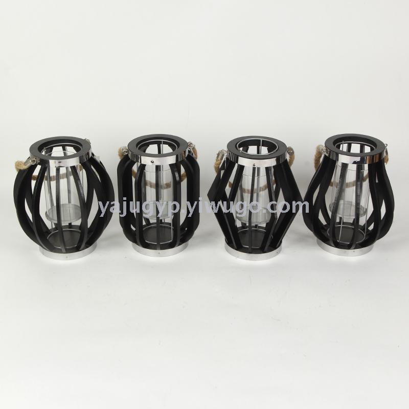 Wrought iron candlestick furnishing piece creative hollow-out windproof lamp retro European scented candle table furnishing piece metal Wrought iron candlestick furnishing piece creative hollow-out windproof lamp retro European scented candle table furnishing piece metal