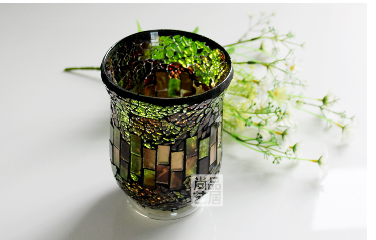 European Style Forest Green Hongjin Handmade Mosaic Glass Candlestick Candle Cup Romantic Confession Bar Party Props European Style Forest Green Hongjin Handmade Mosaic Glass Candlestick Candle Cup Romantic Confession Bar Party Props