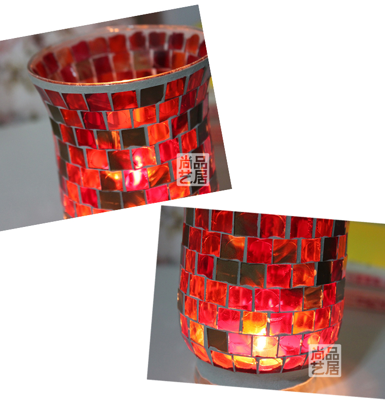 European Style Forest Green Hongjin Handmade Mosaic Glass Candlestick Candle Cup Romantic Confession Bar Party Props European Style Forest Green Hongjin Handmade Mosaic Glass Candlestick Candle Cup Romantic Confession Bar Party Props