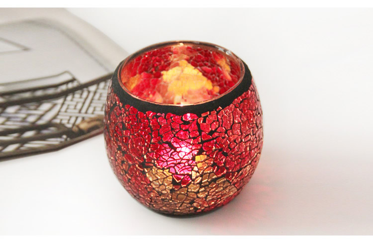 European Style Orange Red Handmade Mosaic Glass Candlestick Modern Home Romantic Candlelight Dinner Ornament Furnishing European Style Orange Red Handmade Mosaic Glass Candlestick Modern Home Romantic Candlelight Dinner Ornament Furnishing