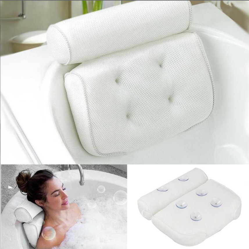 Bathroom Suction Cup Pillow 3D Mesh Bath Pillow Spa Pillow Bathtub Pillow Pillow Cross-Border Amazon