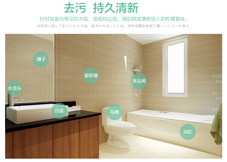 Japanese Imported Toilet Tile Cleaner Bathroom Effective Decontamination Agent Bathtub Scale Remover Glass Scale Agent