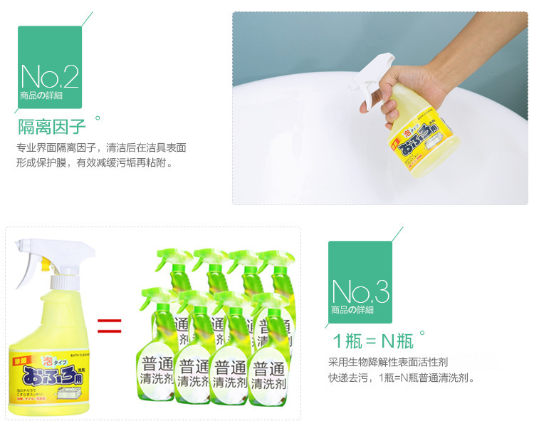 Japanese Imported Toilet Tile Cleaner Bathroom Effective Decontamination Agent Bathtub Scale Remover Glass Scale Agent