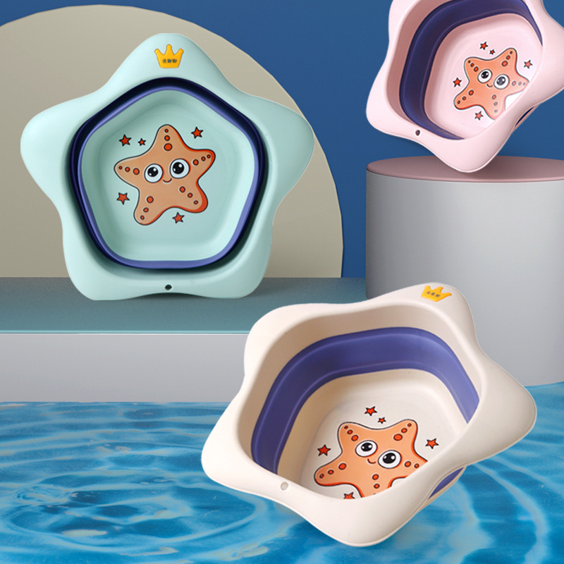 Children&#039;s Supplies Folding Basin Portable Newborn Infant Washbasin Baby Foot Washing Butt Plastic Bathtub