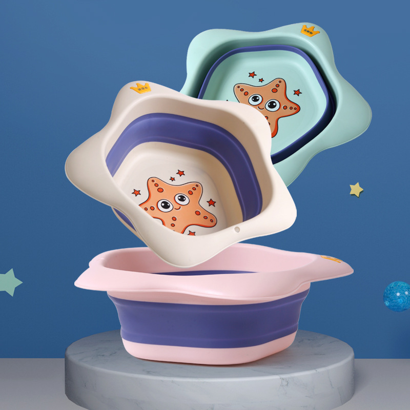 Children&#039;s Supplies Folding Basin Portable Newborn Infant Washbasin Baby Foot Washing Butt Plastic Bathtub