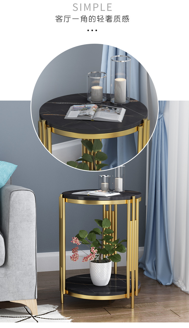 2021 Nordic Side Table Mild Luxury Marble Stone Plate Living Room Sofa Corner Table Side Table Balcony Small round Table 2021 Nordic Side Table Mild Luxury Marble Stone Plate Living Room Sofa Corner Table Side Table Balcony Small round Table