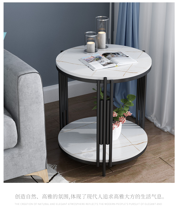 2021 Nordic Side Table Mild Luxury Marble Stone Plate Living Room Sofa Corner Table Side Table Balcony Small round Table 2021 Nordic Side Table Mild Luxury Marble Stone Plate Living Room Sofa Corner Table Side Table Balcony Small round Table