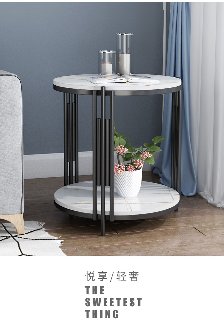 2021 Nordic Side Table Mild Luxury Marble Stone Plate Living Room Sofa Corner Table Side Table Balcony Small round Table 2021 Nordic Side Table Mild Luxury Marble Stone Plate Living Room Sofa Corner Table Side Table Balcony Small round Table