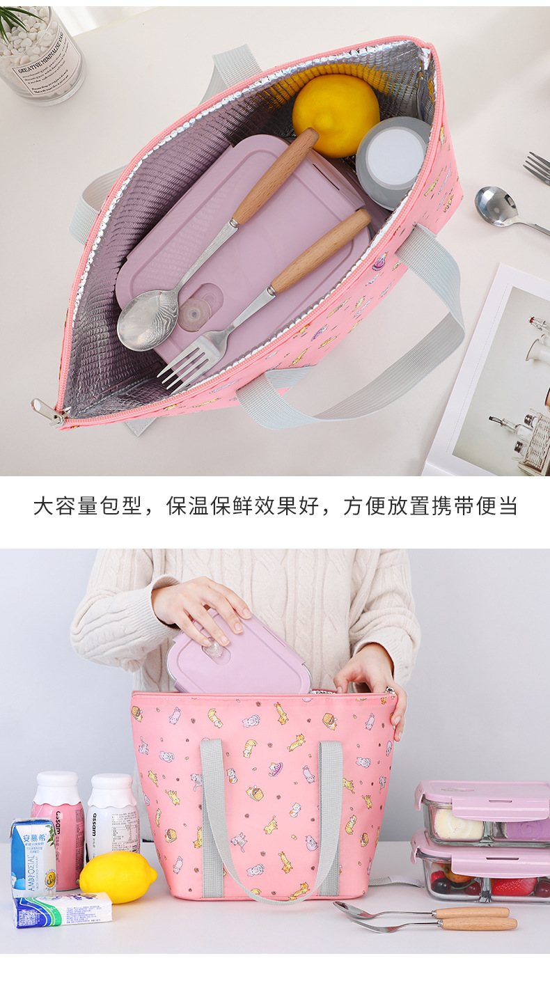 Students Lunch Box Bags Thick Handbag Lunch Bag Folding Insulation Bag Outdoor Thermal Fresh-Keeping Lunch Bag Picnic Bag