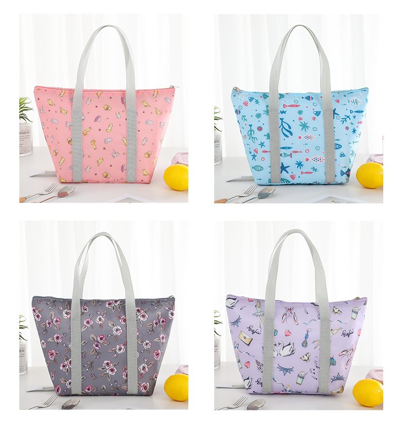 Students Lunch Box Bags Thick Handbag Lunch Bag Folding Insulation Bag Outdoor Thermal Fresh-Keeping Lunch Bag Picnic Bag