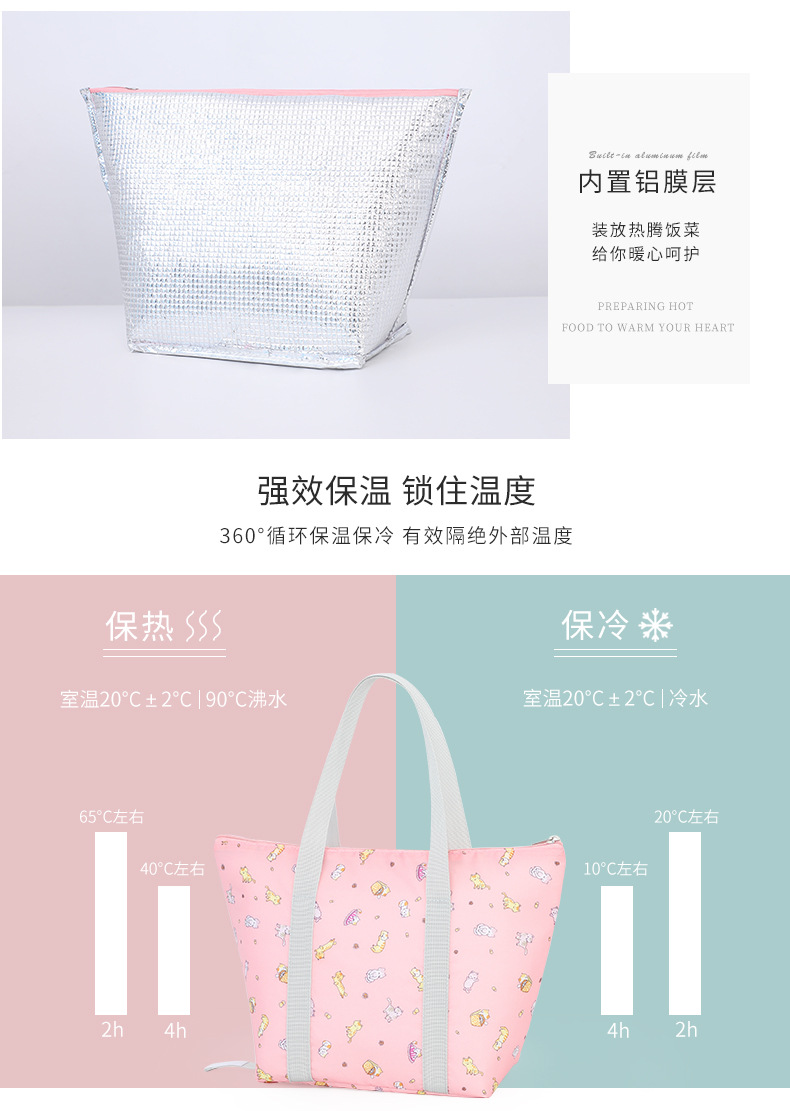 Students Lunch Box Bags Thick Handbag Lunch Bag Folding Insulation Bag Outdoor Thermal Fresh-Keeping Lunch Bag Picnic Bag