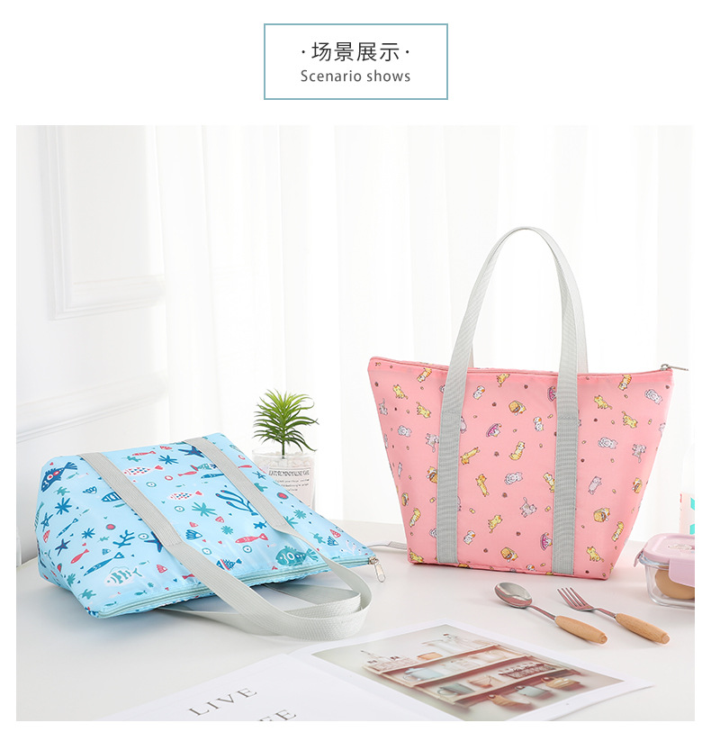 Students Lunch Box Bags Thick Handbag Lunch Bag Folding Insulation Bag Outdoor Thermal Fresh-Keeping Lunch Bag Picnic Bag