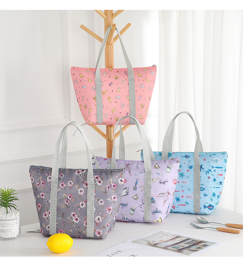 Students Lunch Box Bags Thick Handbag Lunch Bag Folding Insulation Bag Outdoor Thermal Fresh-Keeping Lunch Bag Picnic Bag