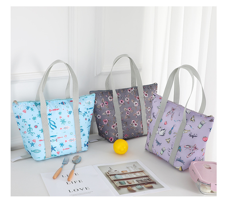 Students Lunch Box Bags Thick Handbag Lunch Bag Folding Insulation Bag Outdoor Thermal Fresh-Keeping Lunch Bag Picnic Bag