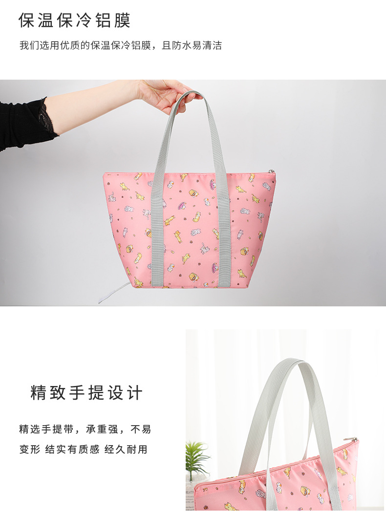 Students Lunch Box Bags Thick Handbag Lunch Bag Folding Insulation Bag Outdoor Thermal Fresh-Keeping Lunch Bag Picnic Bag