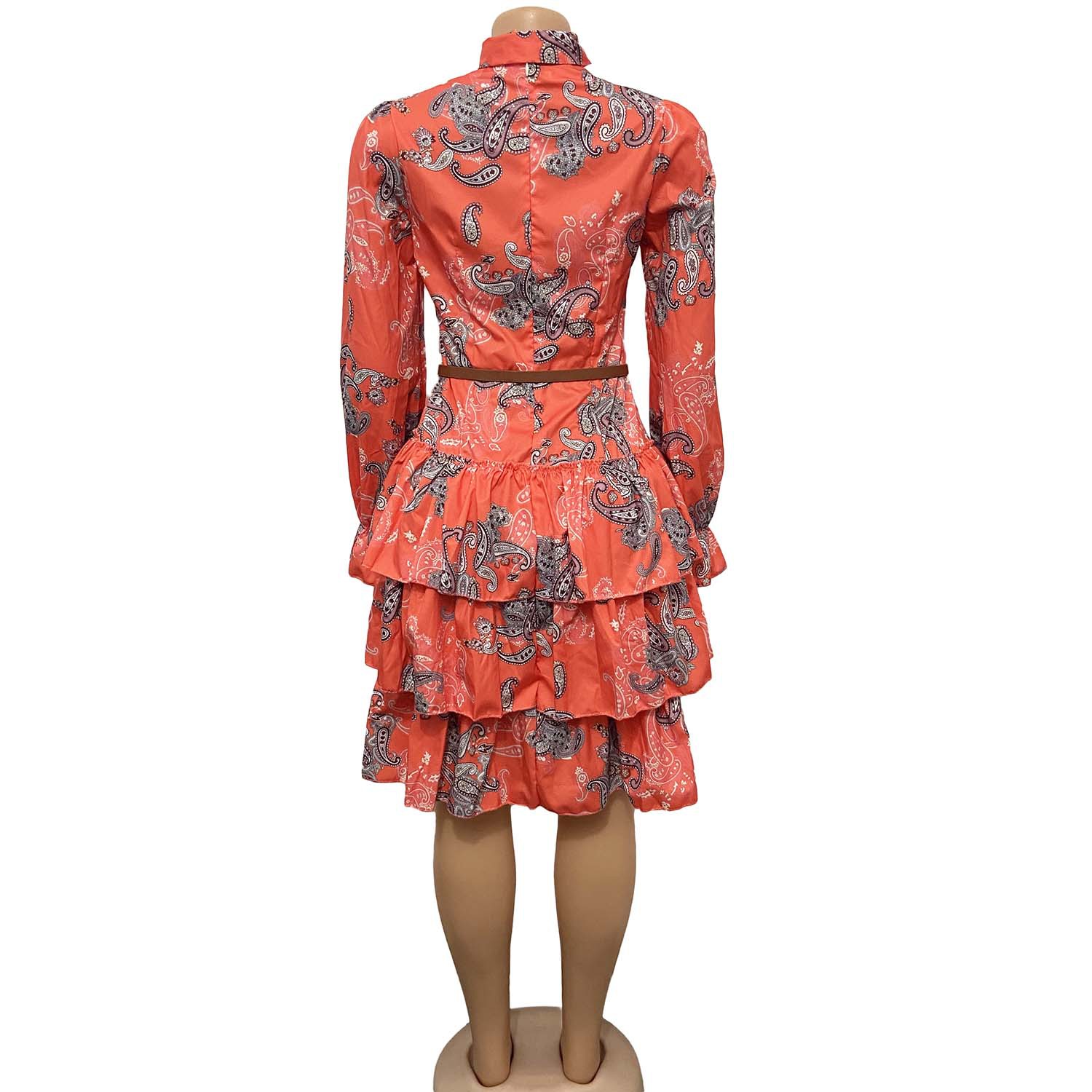 Foreign Trade Women's Independent Station Digital Printing Fashion Women's High Waist Elegant Cake Dress African Dress