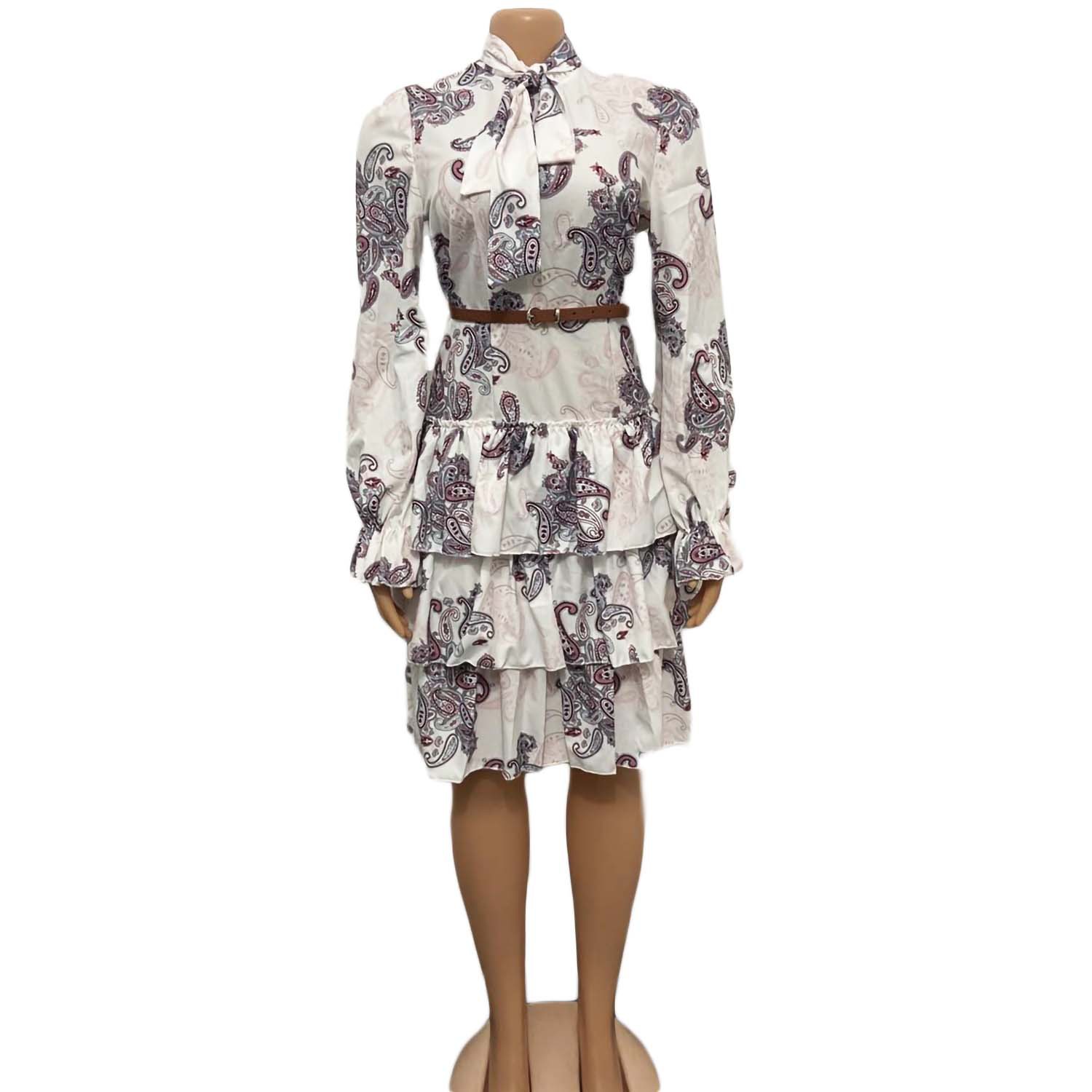 Foreign Trade Women's Independent Station Digital Printing Fashion Women's High Waist Elegant Cake Dress African Dress