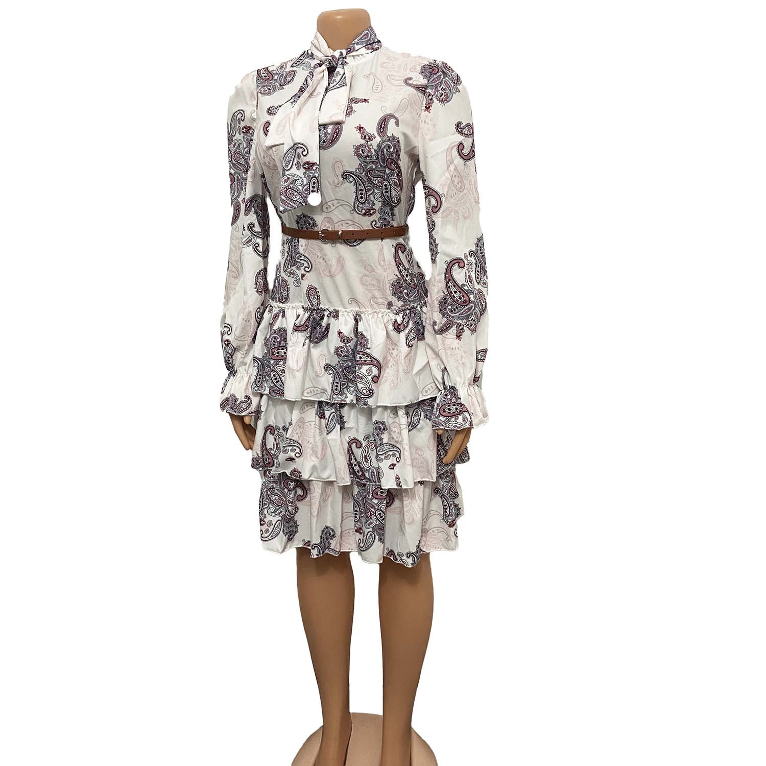 Foreign Trade Women's Independent Station Digital Printing Fashion Women's High Waist Elegant Cake Dress African Dress