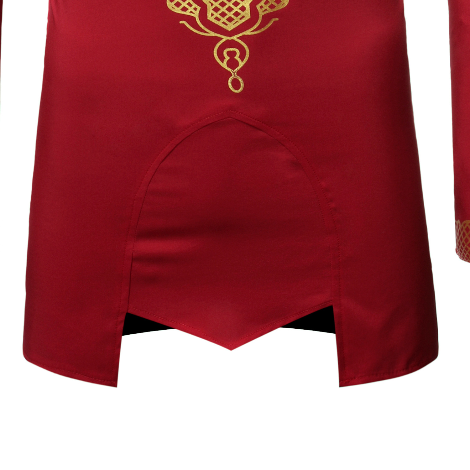 Cross-Border African-Style Men's Button-down Shirt Golden Printing Pattern Turkish Chiefs Long Lining ZT-FZ49 Cross-Border African-Style Men's Button-down Shirt Golden Printing Pattern Turkish Chiefs Long Lining ZT-FZ49