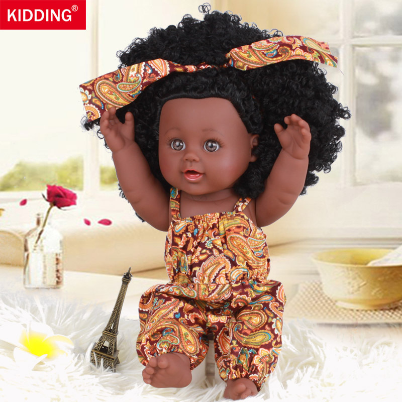 Imitation black baby baby girl toy doll Plastic soft plastic doll African doll