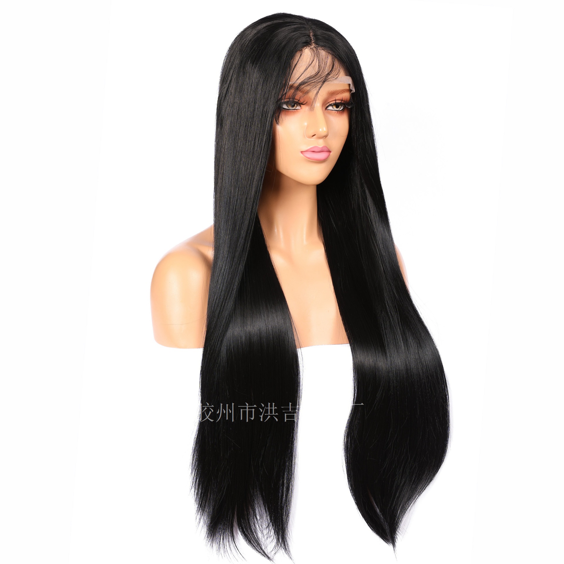 Wig European and American Ladies Wig Long Straight Hair Front Lace Chemical Fiber Women&#039;s Wig Head Cover T Lace Spot Wig