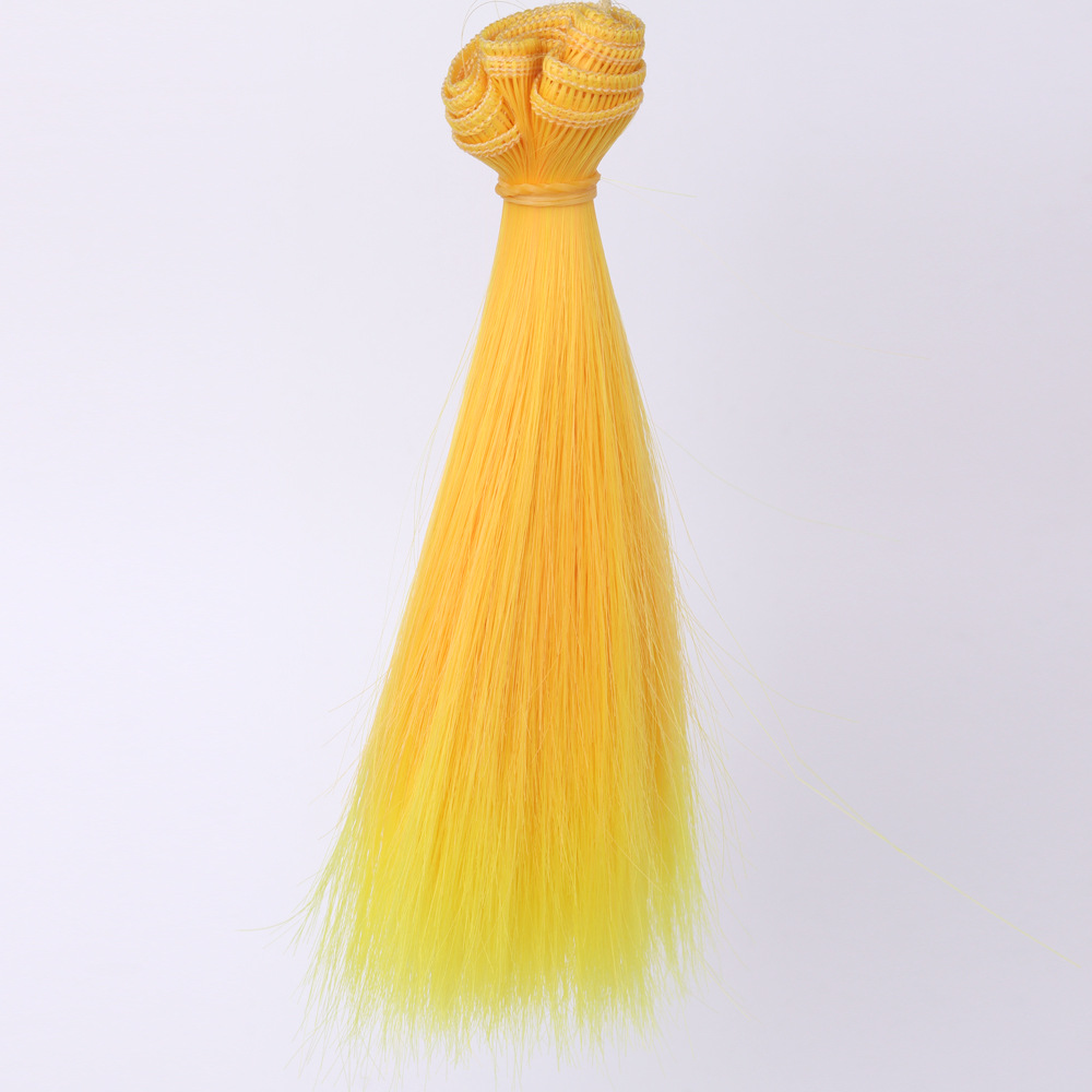 Overseas Direct Sales BJD SD Kurhn Doll High-Temperature Fiber Wig Hair Pack Straight Hair Gradient Multi-Color Thickened Hair 15cm