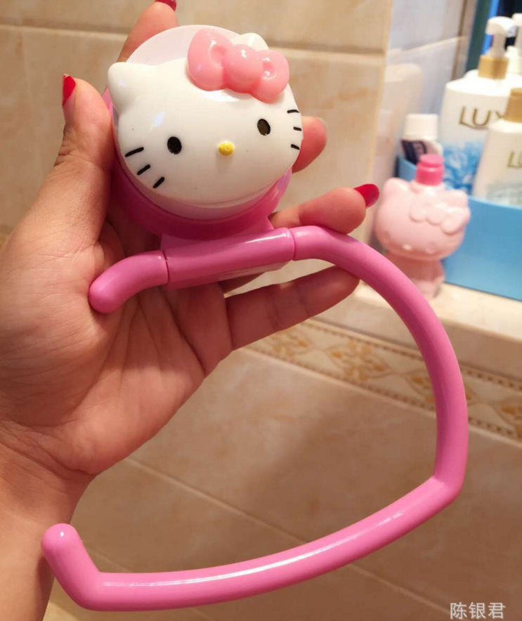 Cute cat.K cat bathroom sucker towel rack jingle bathroom roll tissue hook multifunction hook