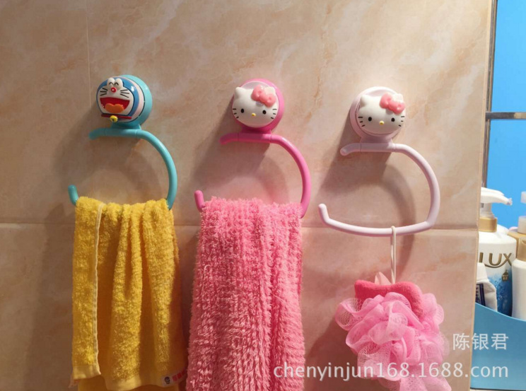 Cute cat.K cat bathroom sucker towel rack jingle bathroom roll tissue hook multifunction hook