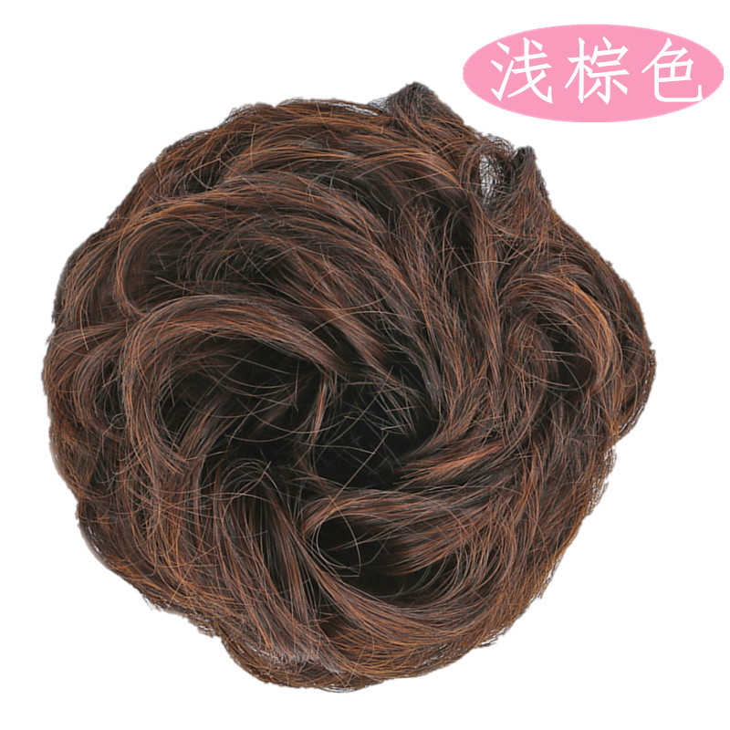 Factory Direct Supply Wig Hair Band Bun Wig Curly Hair Rubber Band Matte High-Temperature Fiber Updo Hair in Stock