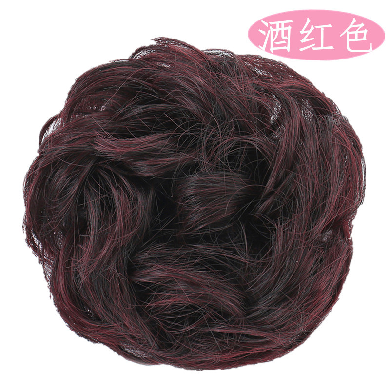 Factory Direct Supply Wig Hair Band Bun Wig Curly Hair Rubber Band Matte High-Temperature Fiber Updo Hair in Stock