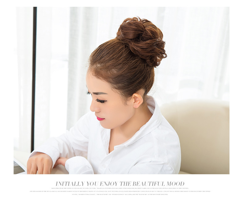 Factory Direct Supply Wig Hair Band Bun Wig Curly Hair Rubber Band Matte High-Temperature Fiber Updo Hair in Stock