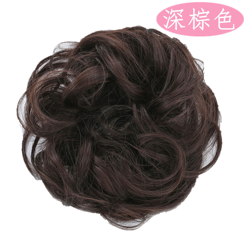 Factory Direct Supply Wig Hair Band Bun Wig Curly Hair Rubber Band Matte High-Temperature Fiber Updo Hair in Stock