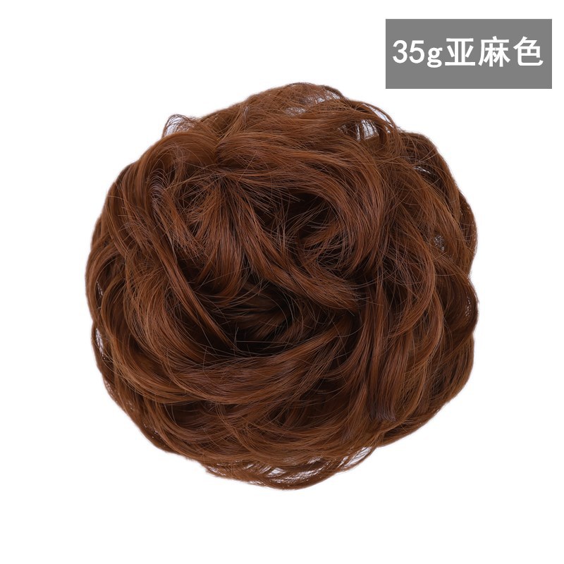 Factory Direct Supply Wig Hair Band Bun Wig Curly Hair Rubber Band Matte High-Temperature Fiber Updo Hair in Stock