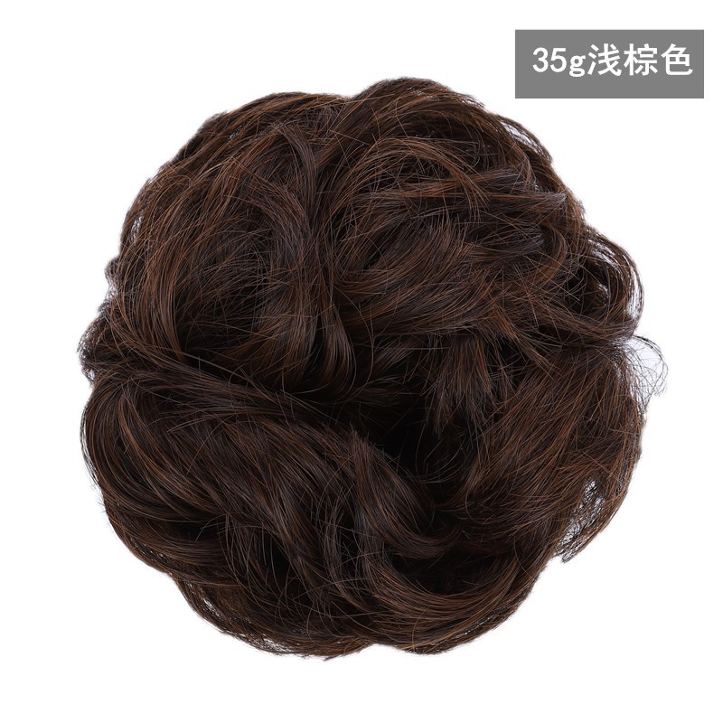 Factory Direct Supply Wig Hair Band Bun Wig Curly Hair Rubber Band Matte High-Temperature Fiber Updo Hair in Stock