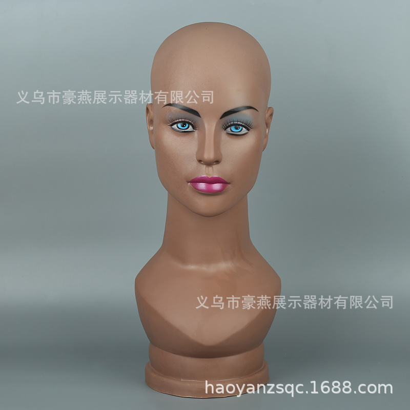 Black Model Head Wig Hat Head Accessories Scarf Silk Scarf Display Mannequin Head Mannequin Foreigner Mannequin Head
