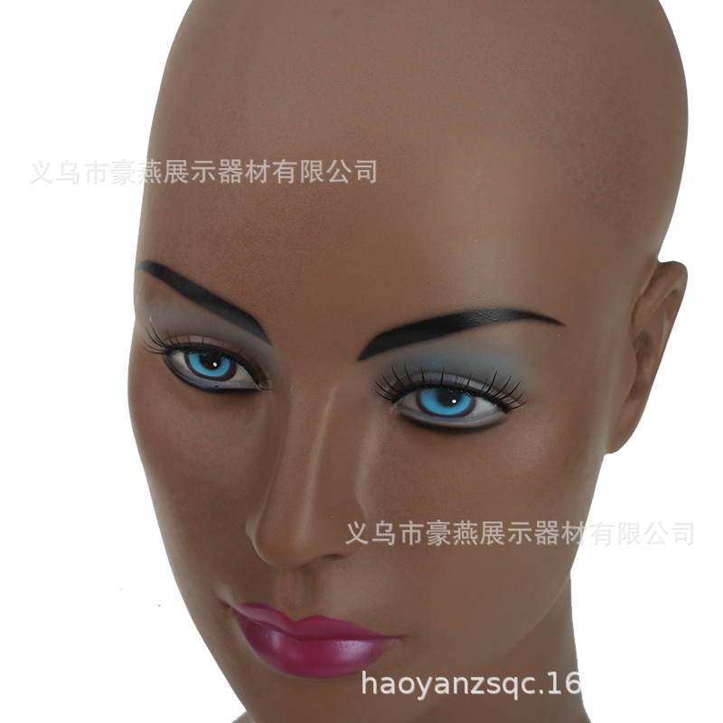 Black Model Head Wig Hat Head Accessories Scarf Silk Scarf Display Mannequin Head Mannequin Foreigner Mannequin Head