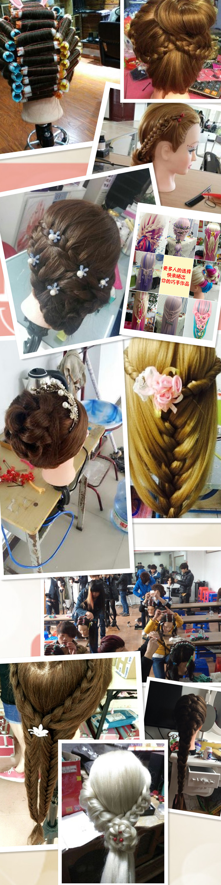 Wig Model Head Up-Do Braided Hair Hair Practice Head Wig Head Model Wig Head Model for Hairdressing and Haircut