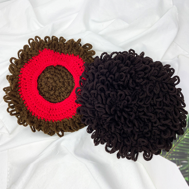 Afro Children&#039;s Spring and Autumn Boys&#039; Hat Autumn Hat Wig Trendy Boys&#039; Funny Winter Baby Curly Hat