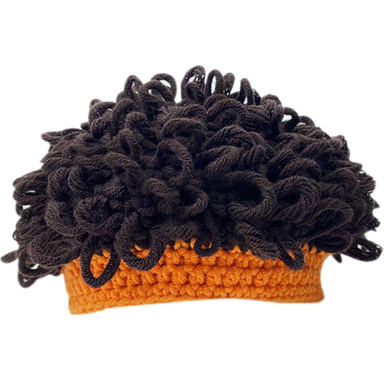Afro Children&#039;s Spring and Autumn Boys&#039; Hat Autumn Hat Wig Trendy Boys&#039; Funny Winter Baby Curly Hat