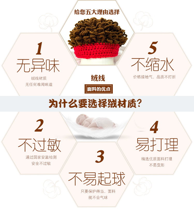 Afro Children's Spring and Autumn Boys' Hat Autumn Hat Wig Trendy Boys' Funny Winter Baby Curly Hat