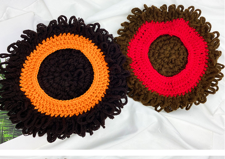 Afro Children's Spring and Autumn Boys' Hat Autumn Hat Wig Trendy Boys' Funny Winter Baby Curly Hat