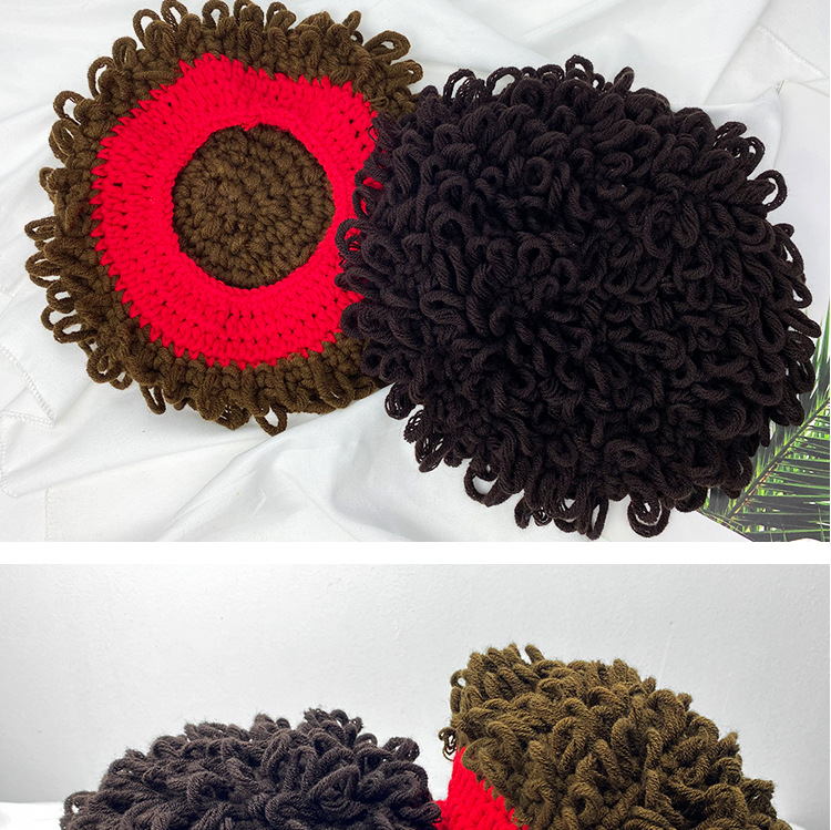 Afro Children's Spring and Autumn Boys' Hat Autumn Hat Wig Trendy Boys' Funny Winter Baby Curly Hat