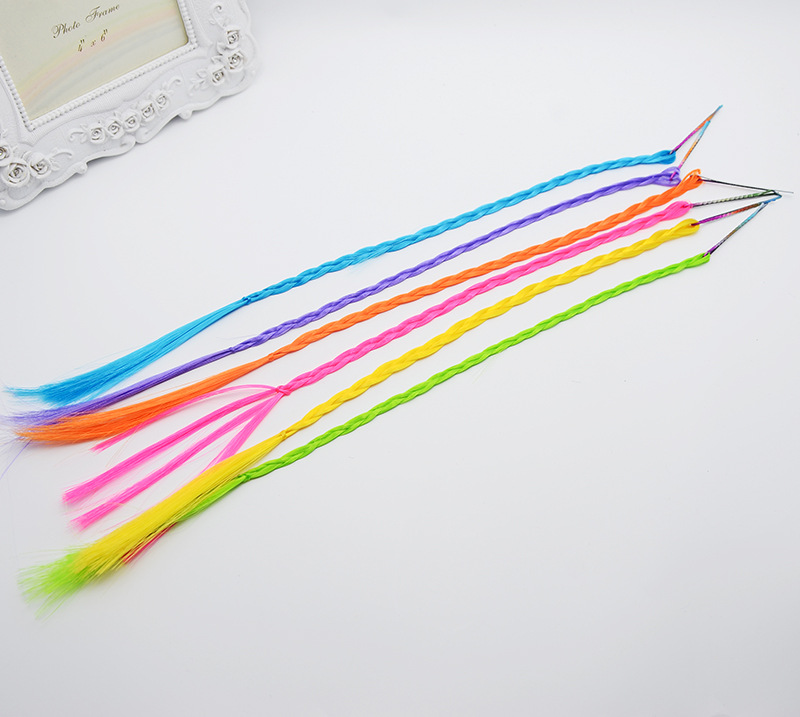 Hot Sale Small Claw Clip Beaded Color Wig Dough-Twist Style Plaits Children's Festival Performance Hair Accessories Straight Hair Hair Ring Headdress