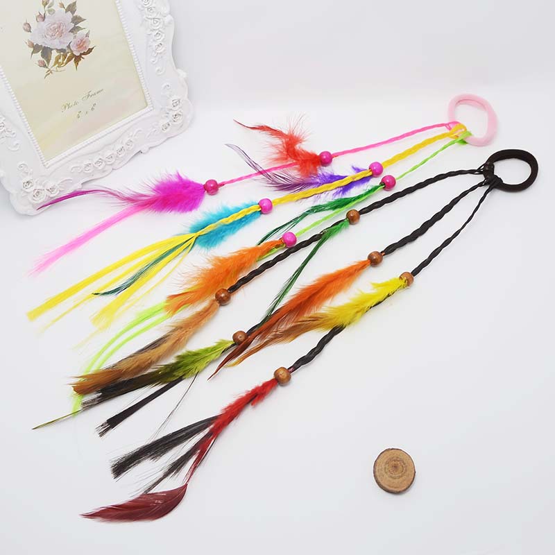 Hot Sale Small Claw Clip Beaded Color Wig Dough-Twist Style Plaits Children's Festival Performance Hair Accessories Straight Hair Hair Ring Headdress