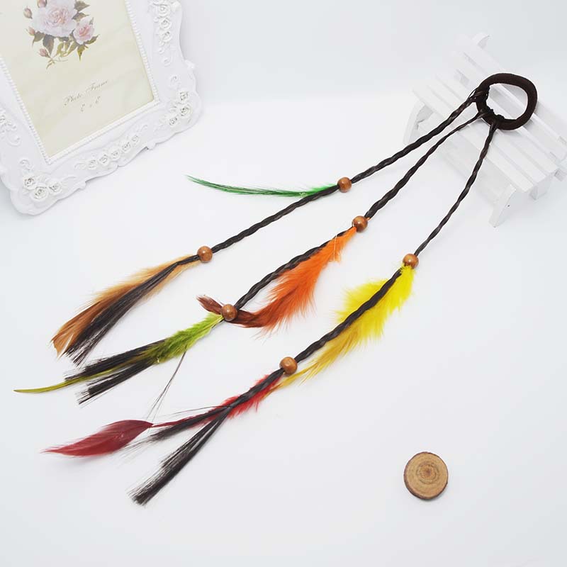 Hot Sale Small Claw Clip Beaded Color Wig Dough-Twist Style Plaits Children's Festival Performance Hair Accessories Straight Hair Hair Ring Headdress