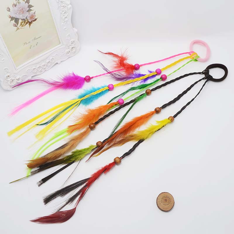 Hot Sale Small Claw Clip Beaded Color Wig Dough-Twist Style Plaits Children's Festival Performance Hair Accessories Straight Hair Hair Ring Headdress
