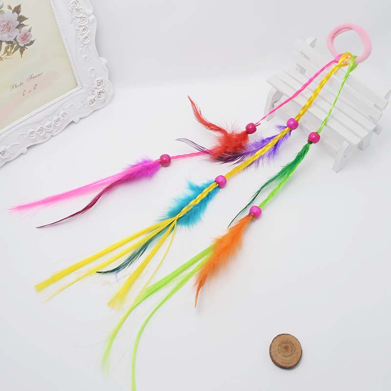 Hot Sale Small Claw Clip Beaded Color Wig Dough-Twist Style Plaits Children's Festival Performance Hair Accessories Straight Hair Hair Ring Headdress