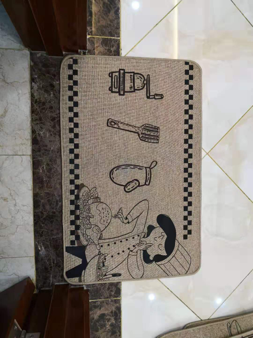 Rubber Non-Slip Door Mat Linen Door Mat Kitchen Non-Slip Mat